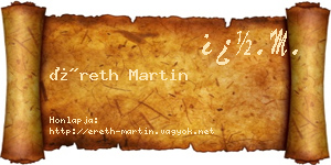 Éreth Martin névjegykártya